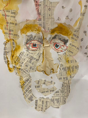 collage art with vintage maps