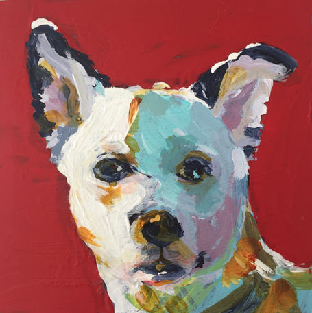 Penny the Wonder Dog, acrylic painting