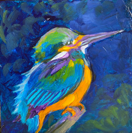 Little Blue Bird Acrylic painting