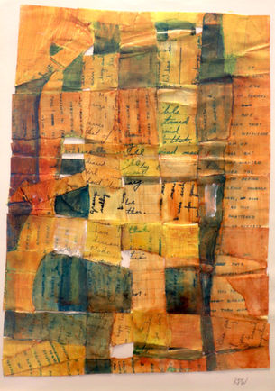 collage art with correspondence from the past