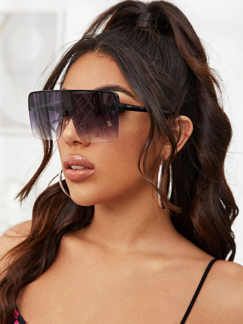 1pc Women Oversize Large Casual Square Frame Fashion Sunglasses