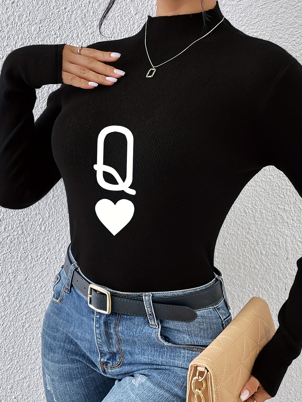 Thumbnail: Women's Long Sleeve Turtleneck Yoga Top, High Stretch Casual T-shirt for Fall an