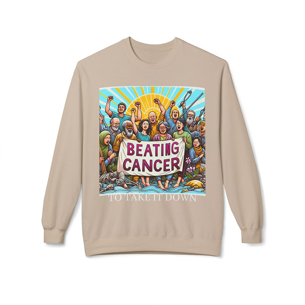 Thumbnail: Beating Cancer Fleece Crewneck Sweatshirt for Awareness & Support