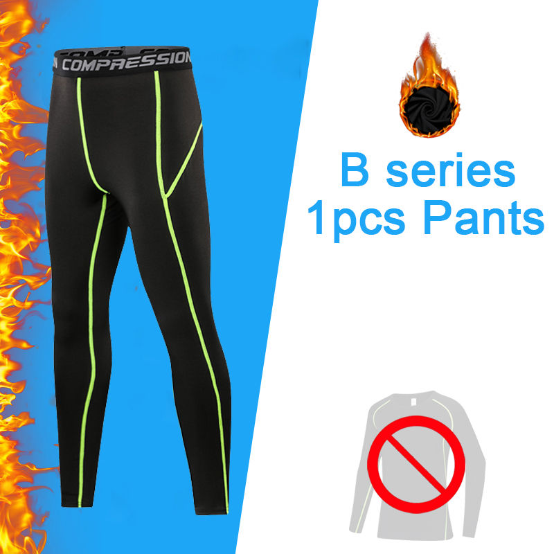 Thumbnail: Kids Compression Sports Clothes for Boys Running Basketball Soccer Baseball Cycl