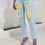 Thumbnail: Women Distressed Jeans Women's Waist Stretch Denim Pants Color Ripped Yellow Det