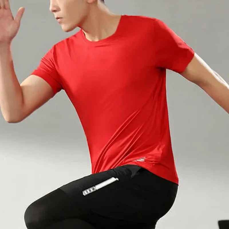 Thumbnail: Men Quick Drying Sport T-shirt for Fitness Running Shirt Tops Gym Unisex Yoga Sw