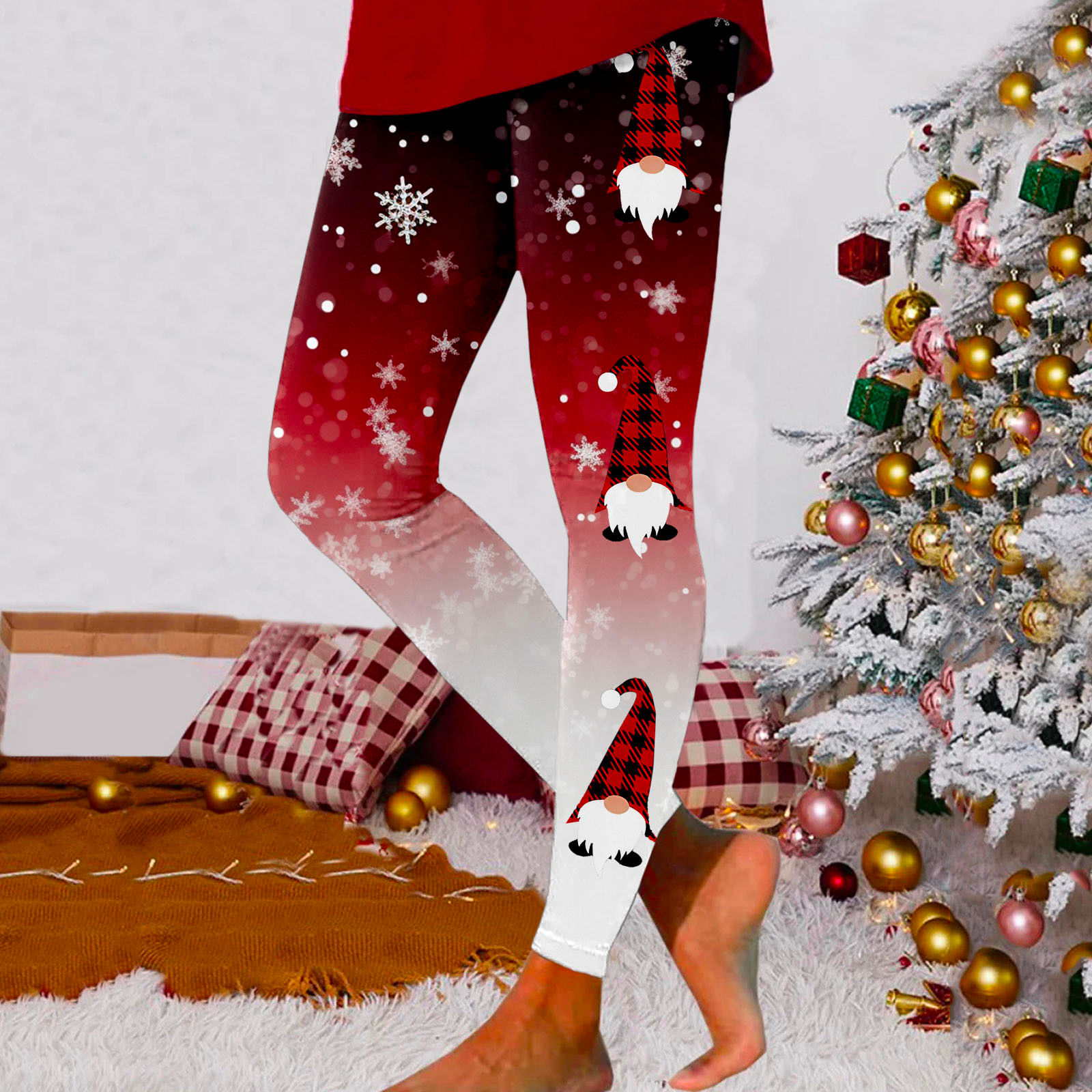 Women Yoga Clothes Christmas Leggings Slim Fit High Waist Butt Lifting Workout T