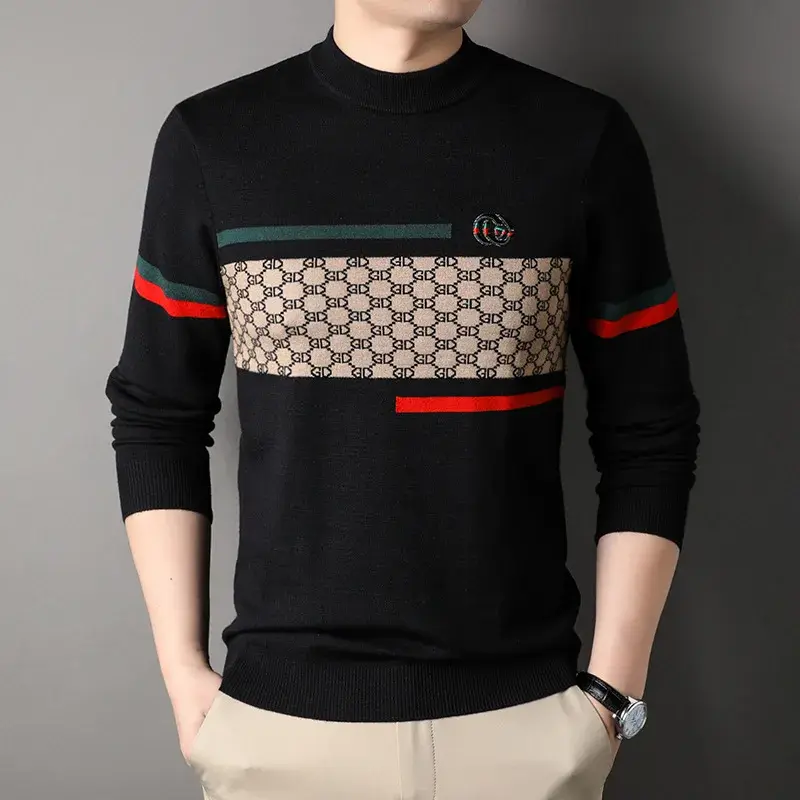 Thumbnail: Casual Sweater Men Knitted Pullover Top Quality Spring Autumn Mens Handsome Fash