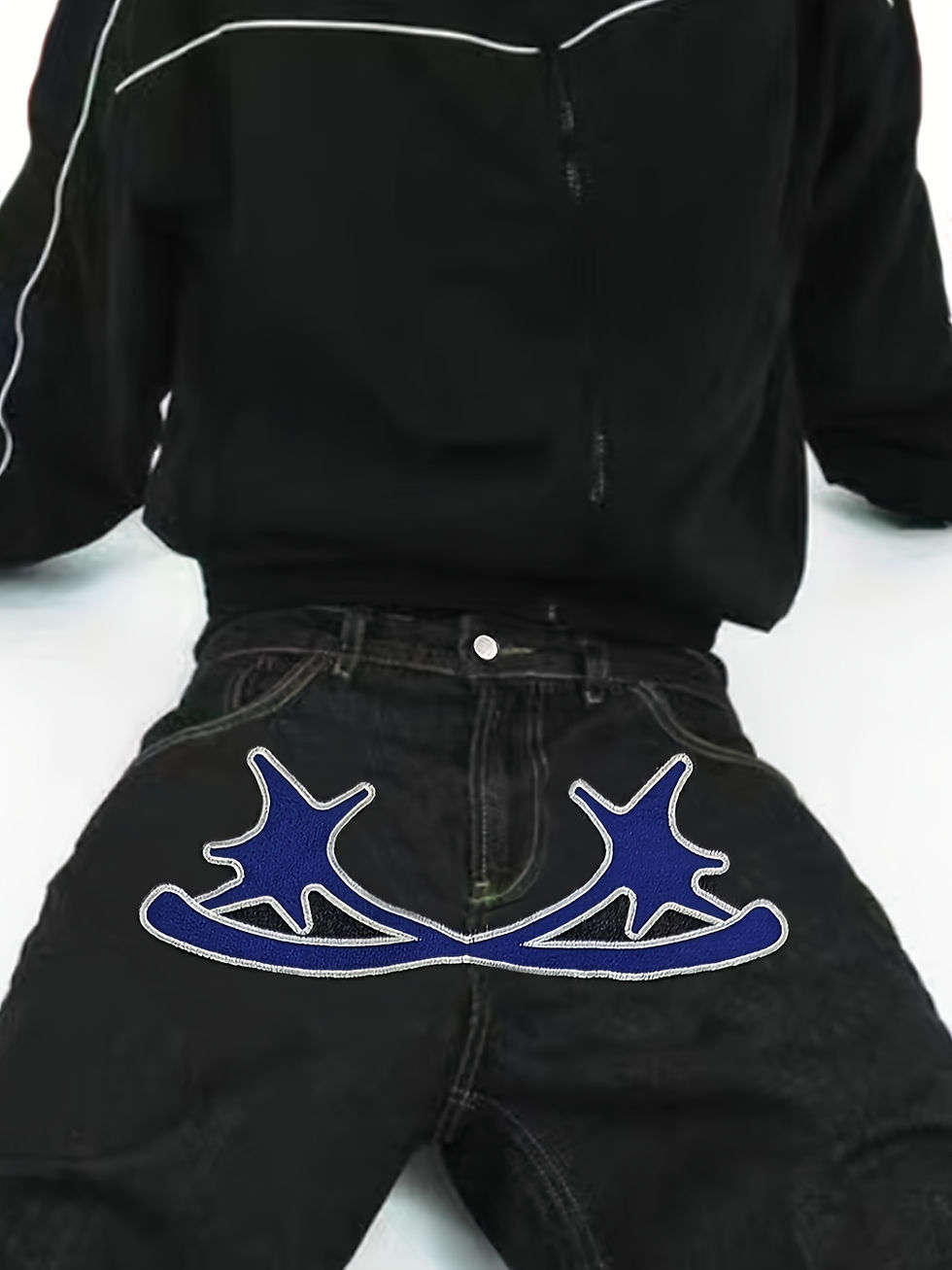 Thumbnail: Hip Hop Style Baggy Jeans, Men's Casual Street Style Loose Fit Straight Leg Deni