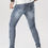 Thumbnail: Men's Slim-Fit Stretch Denim Jeans - Fashionable Street Style, Cotton Blend, Non