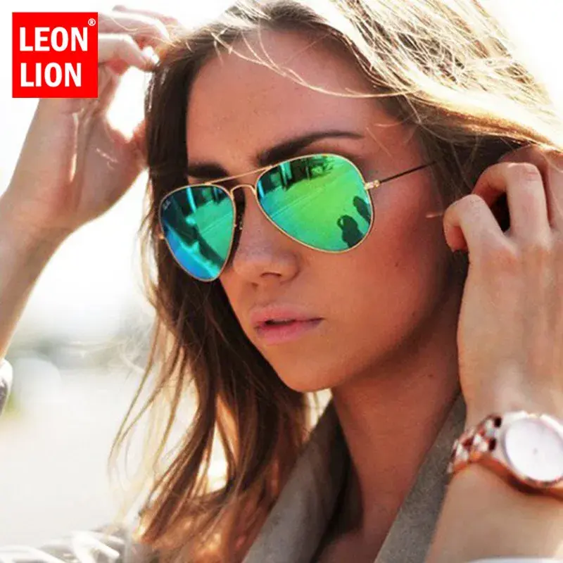 LeonLion 2023 Pilot Mirror Sunglasses Women/Men Brand Designer Luxury Sun Glasse