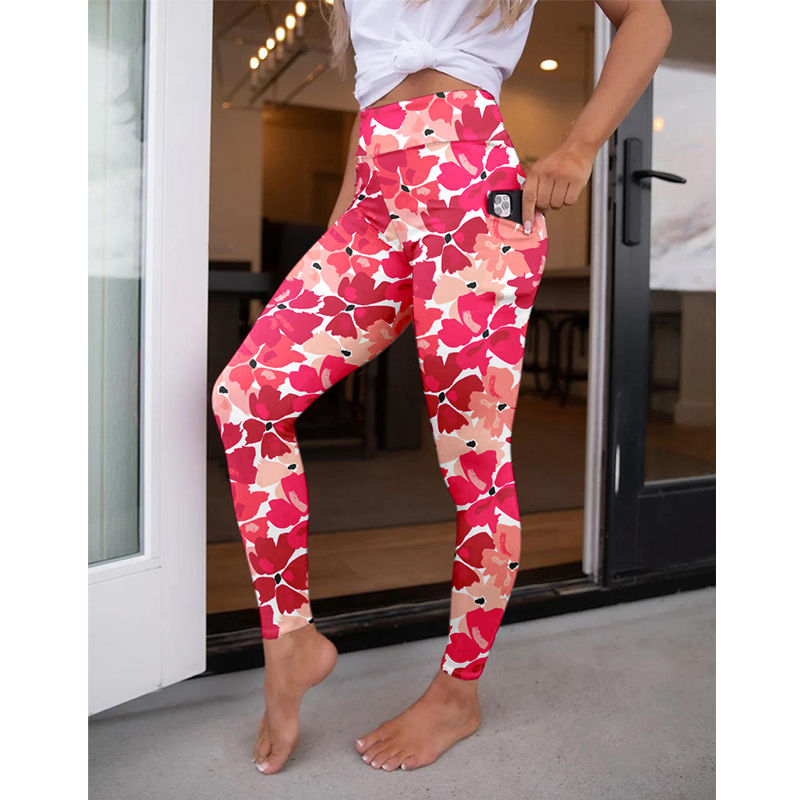 Thumbnail: LETSFIND Hot Sale Women Pockert Elastic Pants Fashion New High Waist 3D Digital 