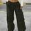 Thumbnail: Stylish Baggy Cargo Pants - Vintage-Inspired Elastic Waist, Multiple Pockets, Co