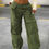 Thumbnail: Stylish Baggy Cargo Pants - Vintage-Inspired Elastic Waist, Multiple Pockets, Co