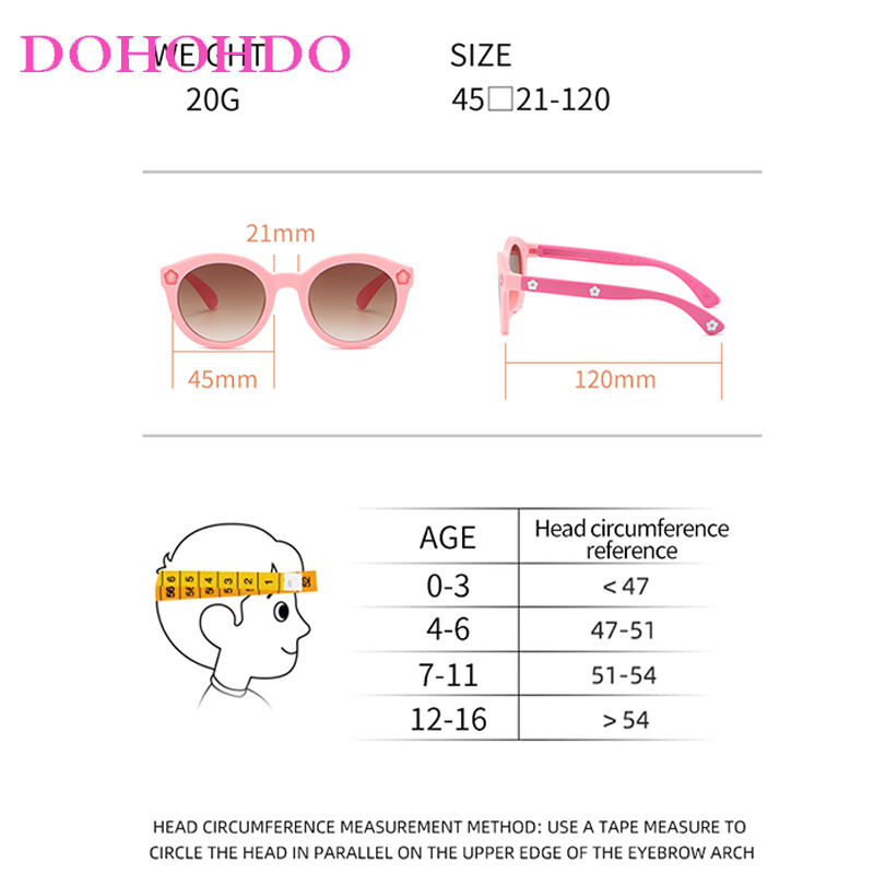 Thumbnail: DOHOHDO Children Cute Cartoon Flower Heart Sunglasses Kids Round Glasses Baby Fa