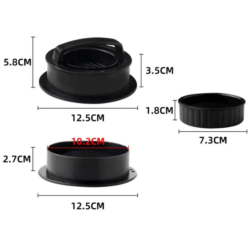 Thumbnail: Hamburger Maker Press With 100 Patty Papers Round Non-Stick Meat Beef Grill Burg