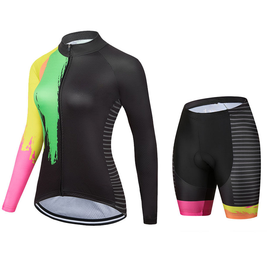 Thumbnail: Women's Fashion Long Sleeve Cycling Jersey Sets 2023 Conjunto Feminino Ciclismo 