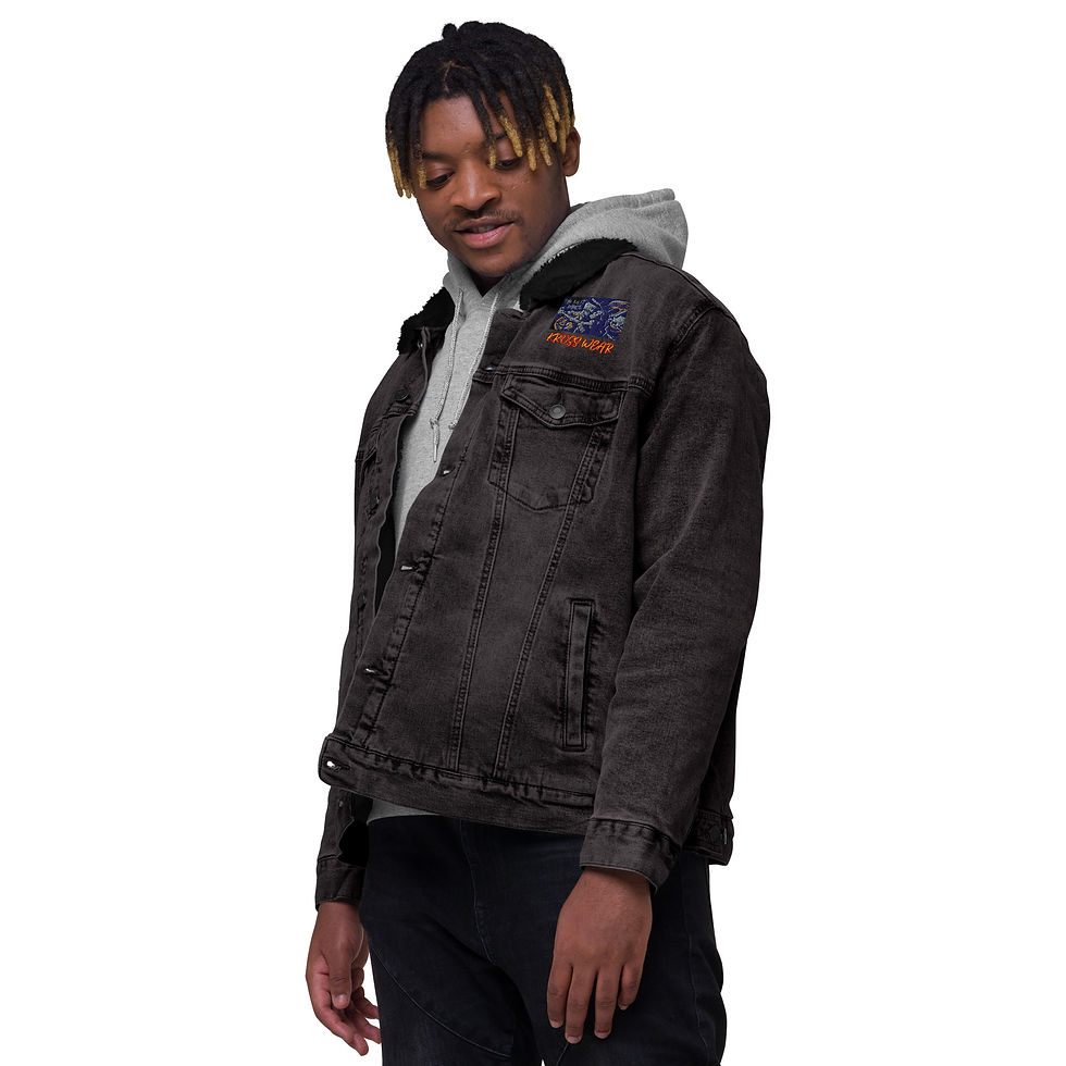 Thumbnail: Unisex denim sherpa jacket
