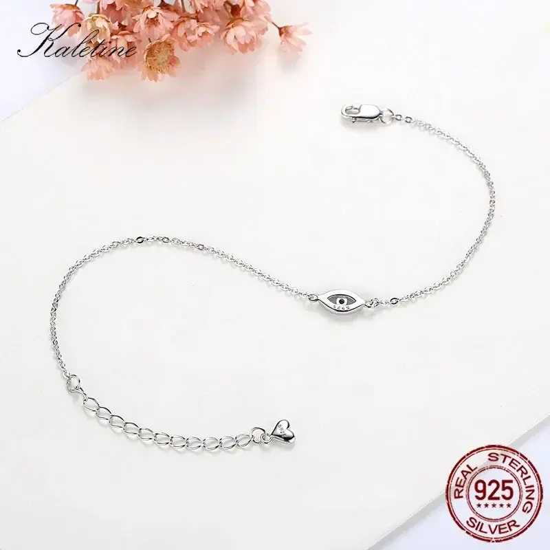 Thumbnail: KALETINE Lucky Evil Eye Bracelet 925 Sterling Silver Bracelets for Women Blue St