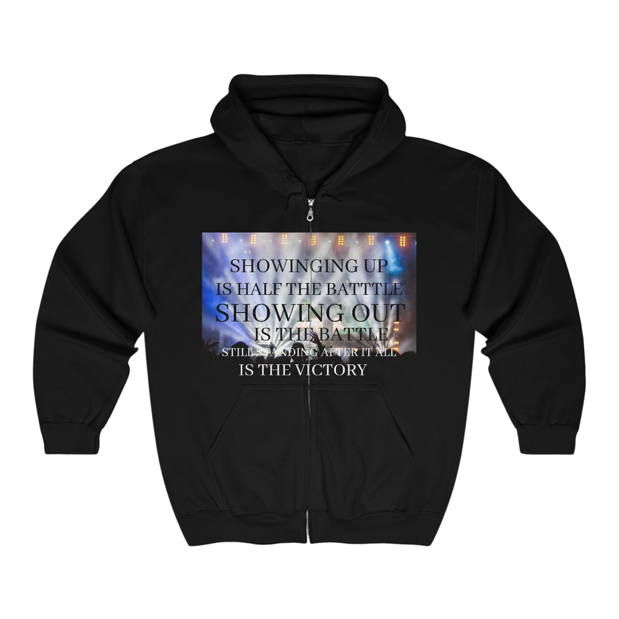 Motivational Full Zip Hoodie - Perfect for Cancer Awareness