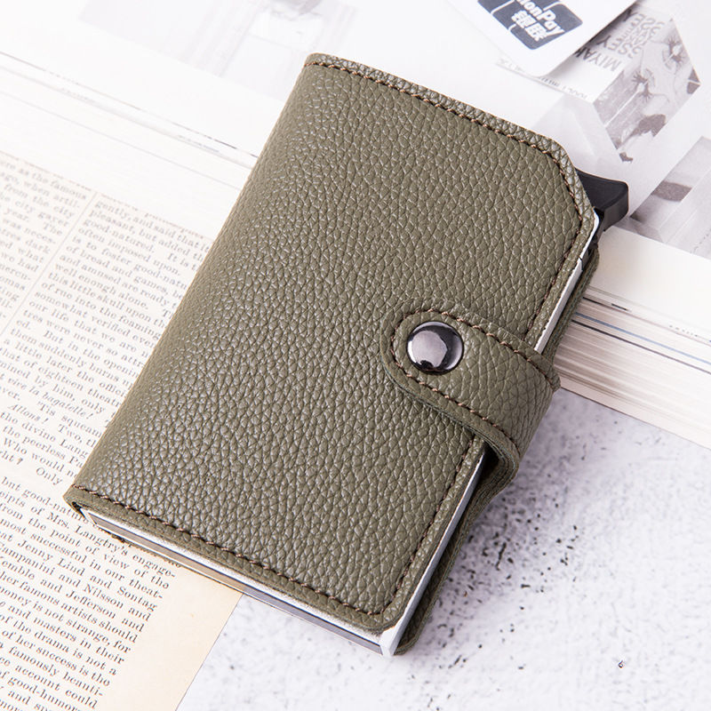 Thumbnail: Top Quality Wallets Men Money Bag Automatic Pop-up Metal Aluminum Shell Money Mi