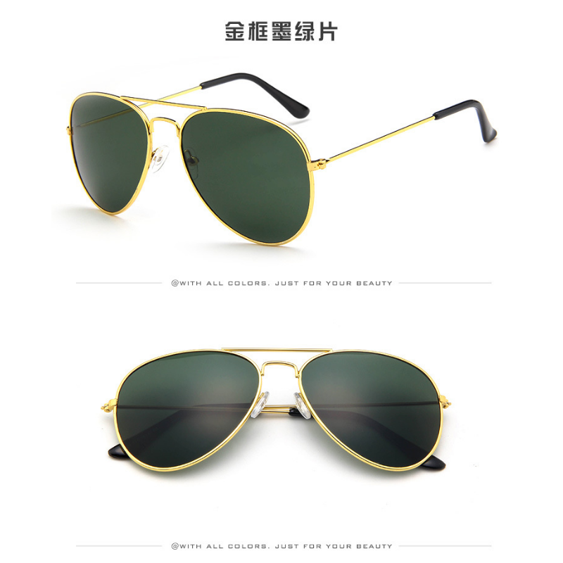 Thumbnail: New Vintage Brand Double Bridge Aviation Sunglasse Female Male Alloy Frame Polit