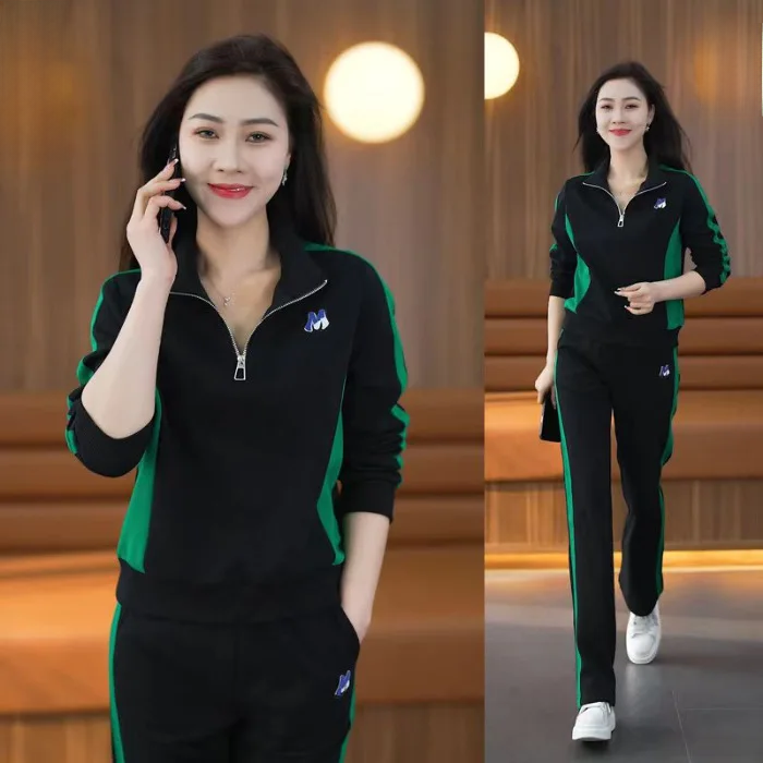 Thumbnail: Plus Size Women's Spring Autumn 2023 New Fashion Slimming Stand Collar Sweatshir