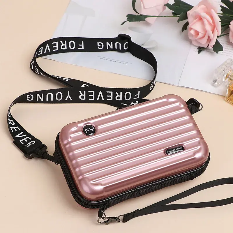 Thumbnail: New Hard Shell Makeup Bag Girl Portable Storage Bag PC Women Small Shoulder Cros