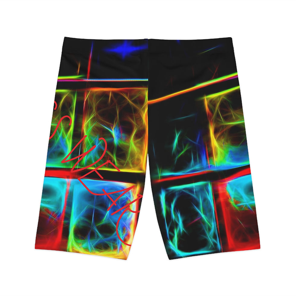 Thumbnail: Vibrant Abstract Women's Bike Shorts - Stylish Activewear for Fitness Enthusiast