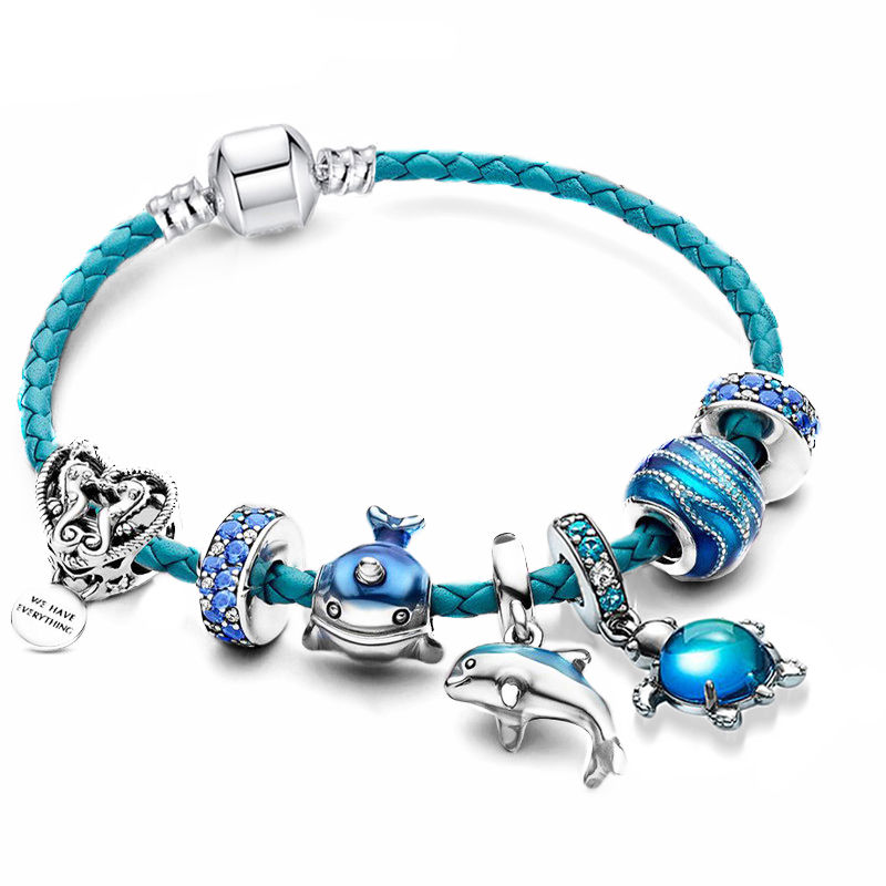 Thumbnail: Crystal I LOVE YOU Charm Bracelets Silver Color Fixing Clip Handmade DIY Charm B