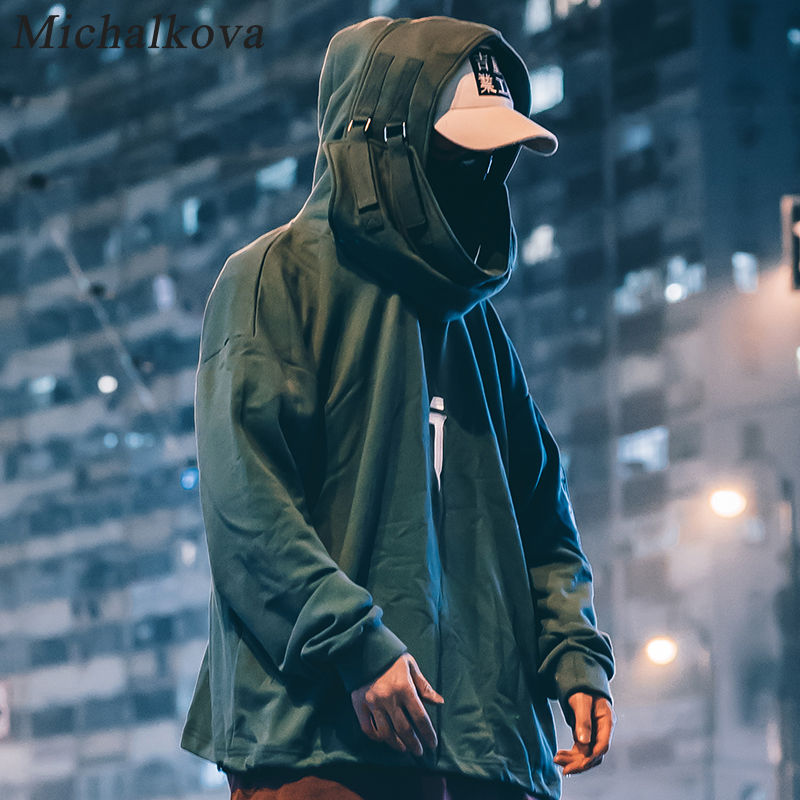 Thumbnail: michalkova High neck Fish mouth Pullover japanese Sweatshirts Men/Women Hoodies 