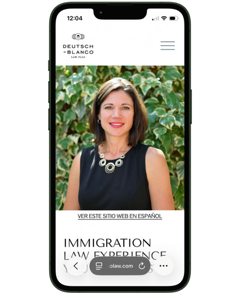 Deutsch-Blanco law firm website on mobile device