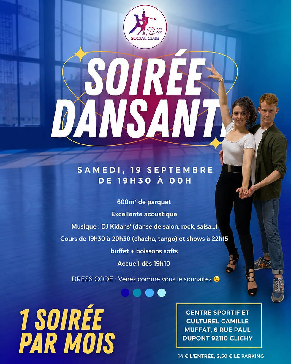Soirée dansante danse de salon 19 sep 26