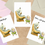 Thumbnail: bedlington terrier greeting card, sitting in a leather arm chair smoking a pipe, wearing pink fluffy slippers