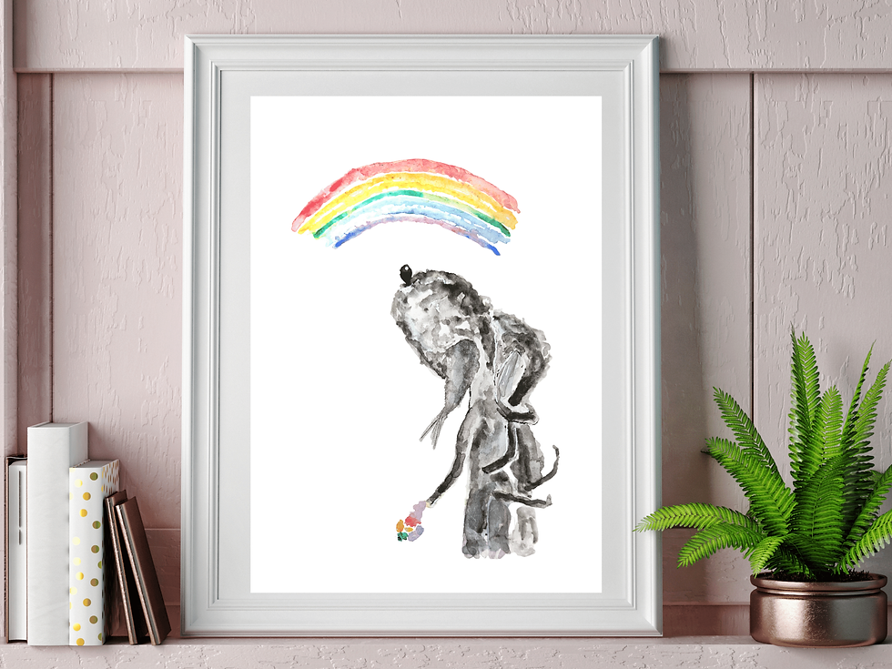 Thumbnail: Bedlington Terrier Print, Rainbow