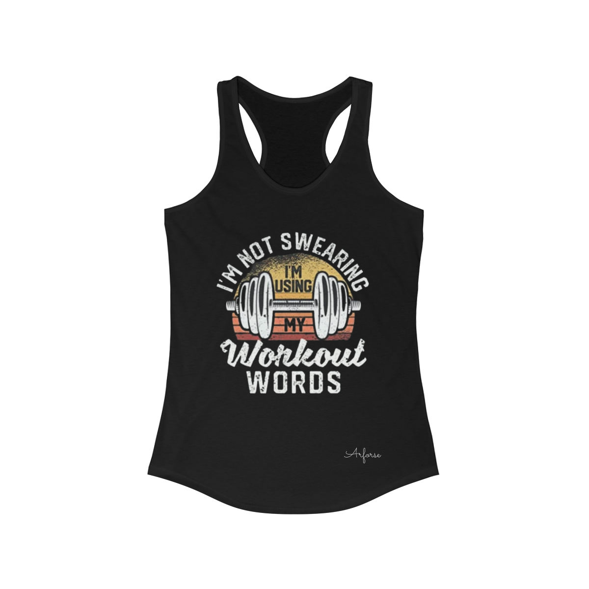 Arforse Women's "Workout Word 2" Racerback Tank
