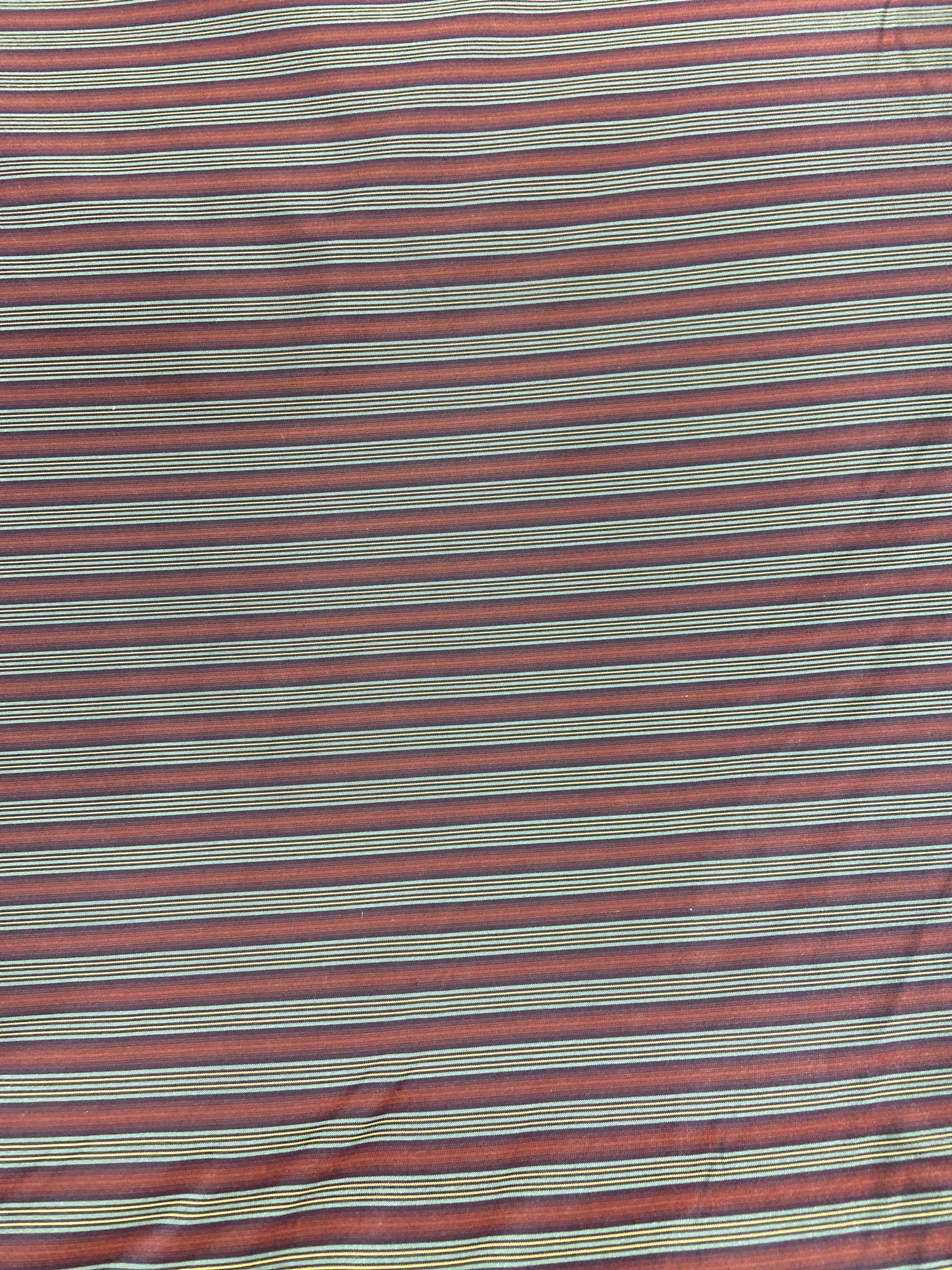  Polyester blend Red and Green Striped Fabric 