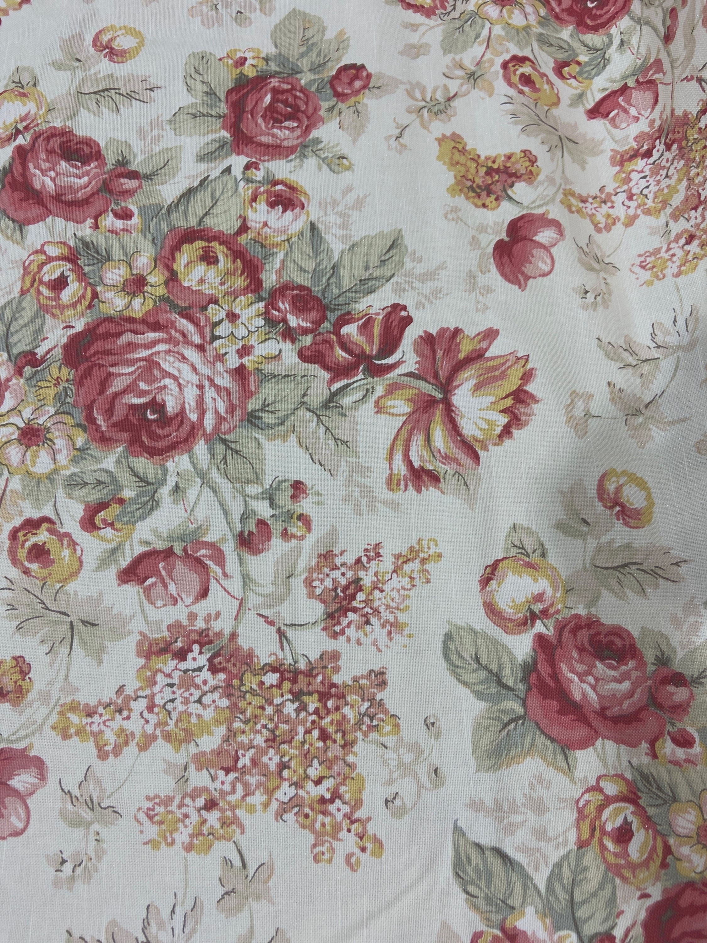 Mauve and Yellow Floral Linen 