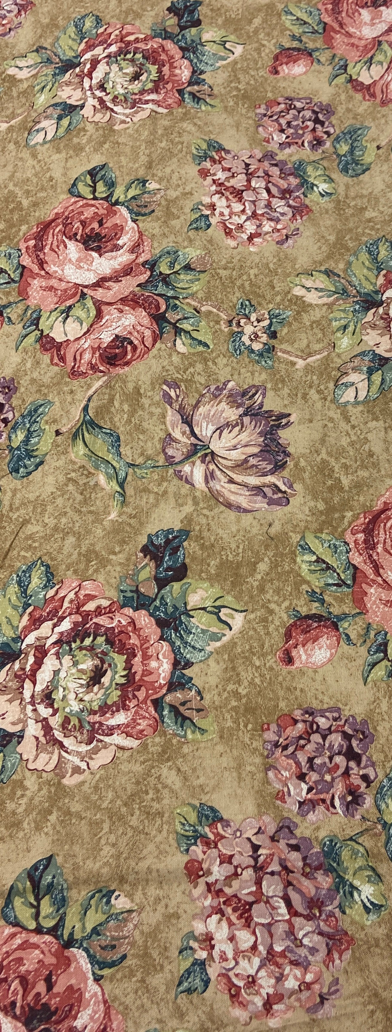Brown Linen Woth Floral Print 
