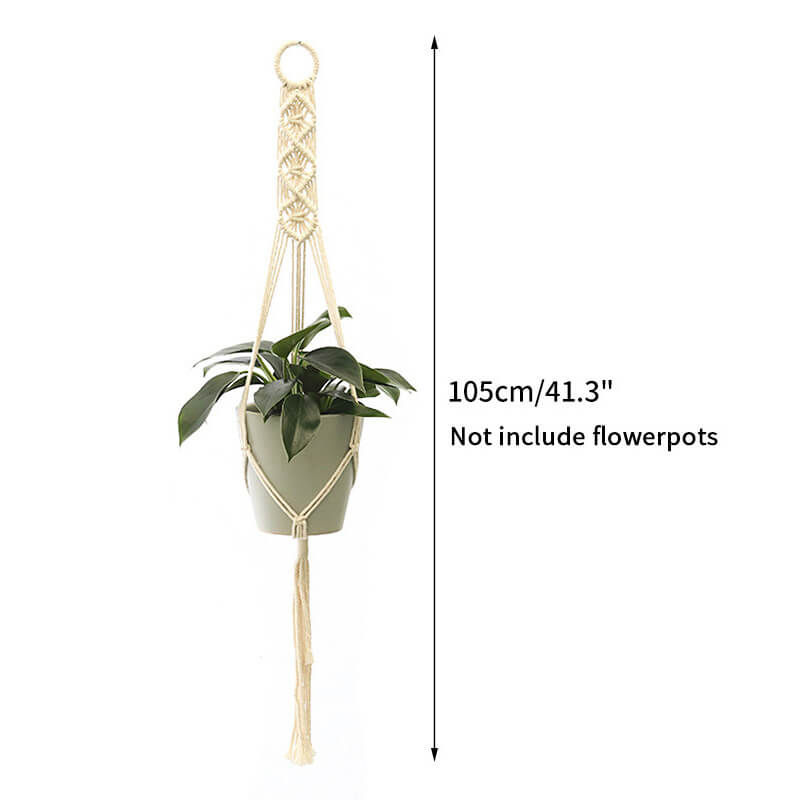 Thumbnail: Cotton Rope Hanging Green Plant Basket