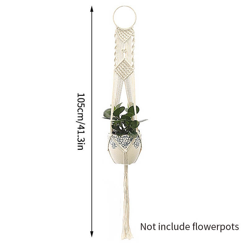 Thumbnail: Cotton Rope Hanging Green Plant Basket