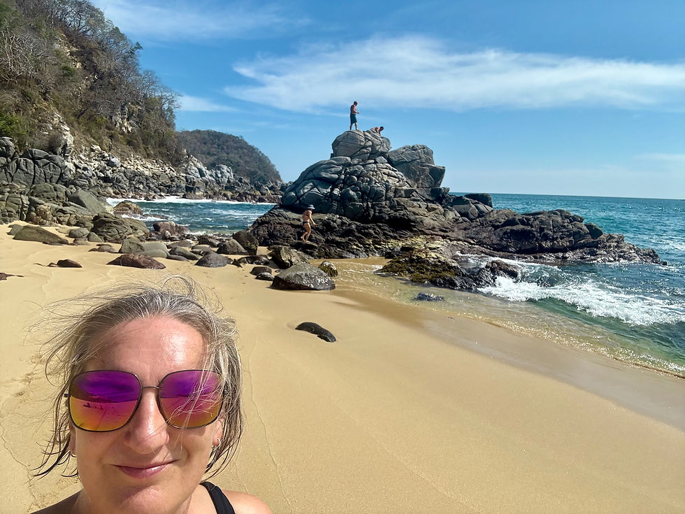 Exploring the beach at Chachacual