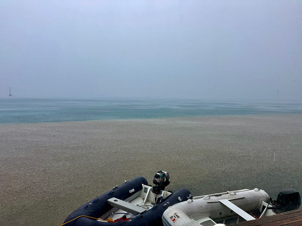 Runoff fills the lagoon