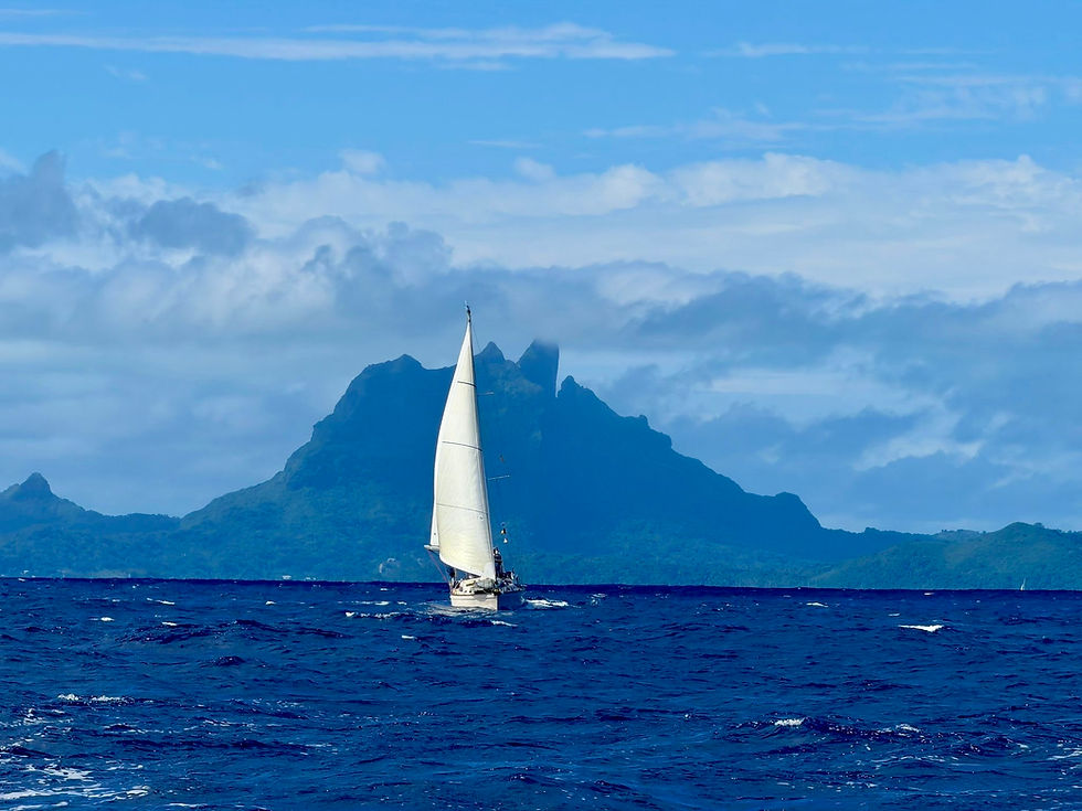 Okisollo leaving Bora Bora (Photo Credit Rachel & Rob on AEgle)