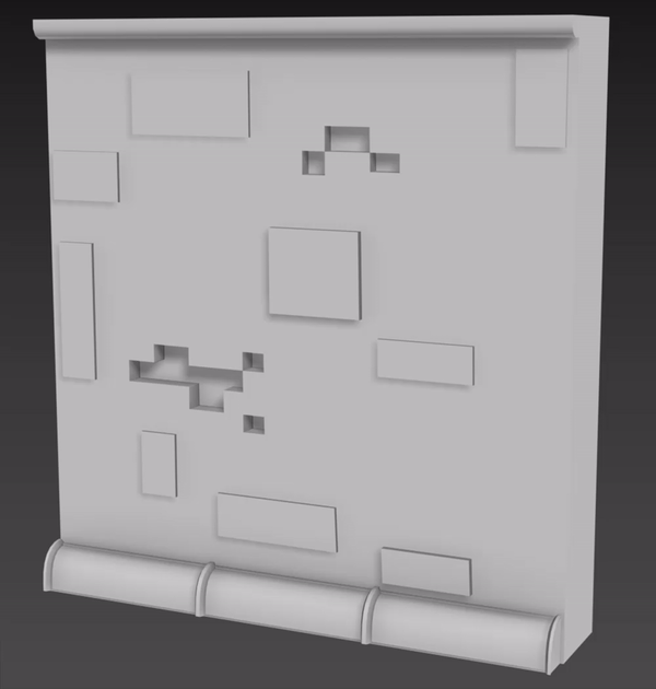 Ruined Dungeon Wall (Mesh Render)