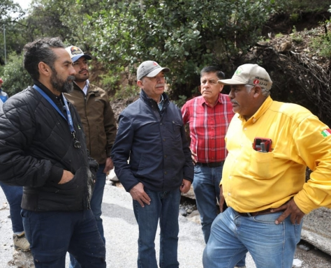 Se coordinan Estado y municipios de Arteaga y Santiago, NL, para despejar caminos afectados por la tormenta tropical Alberto