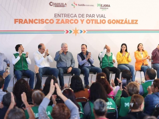 Entregan gobernador Manolo Jiménez y alcalde José María Fraustro importante obra vial en Saltillo