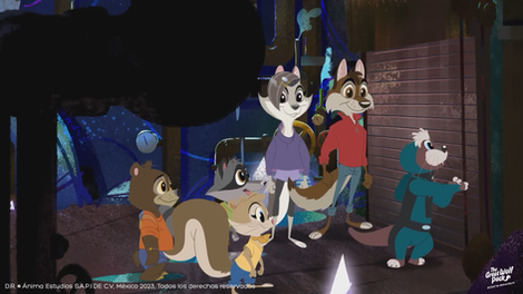 a group of cartoon animals standing next to each other with mexico 2023 at the bottom