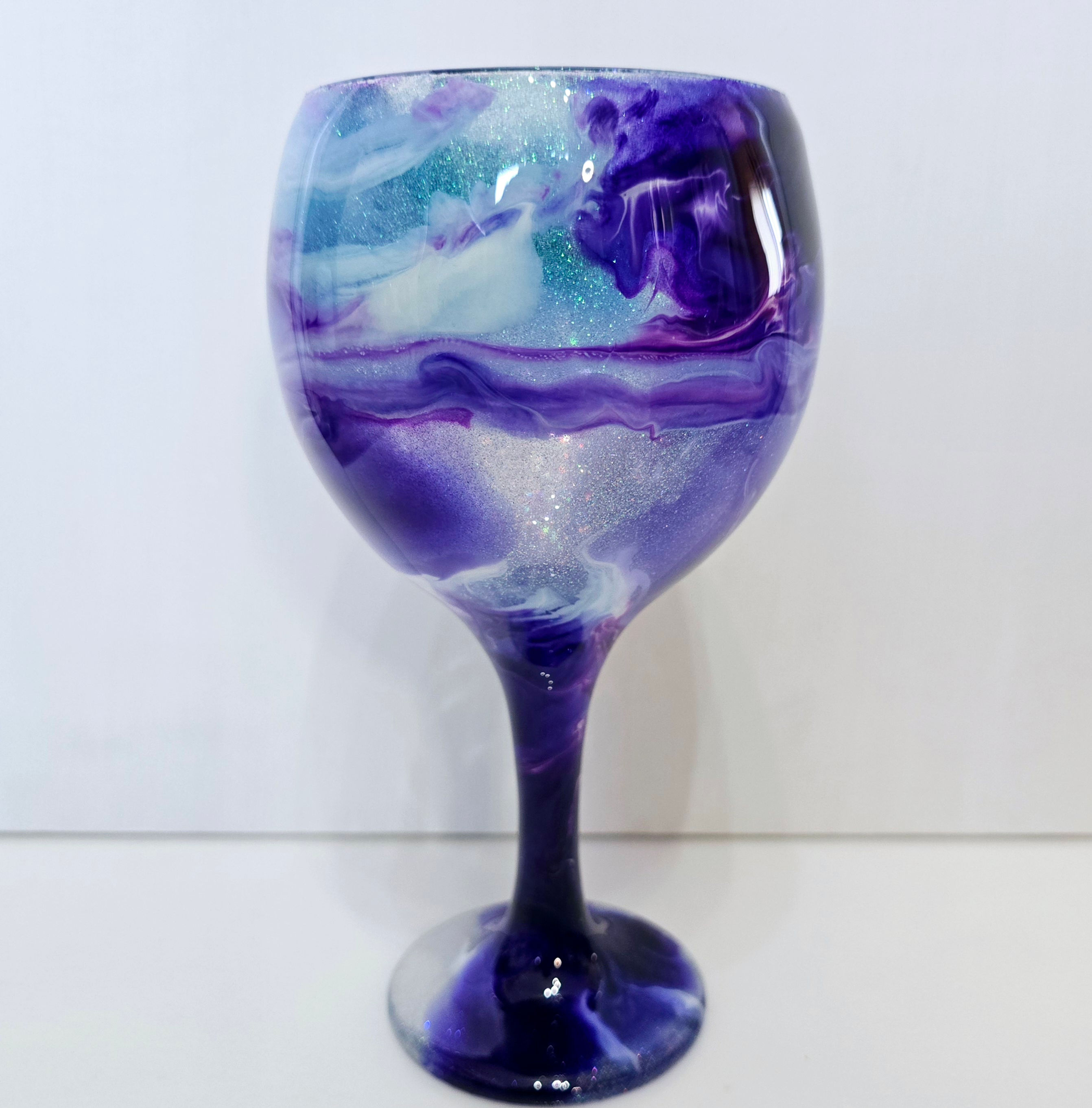 Purple & Blue Glitter Gin Glass