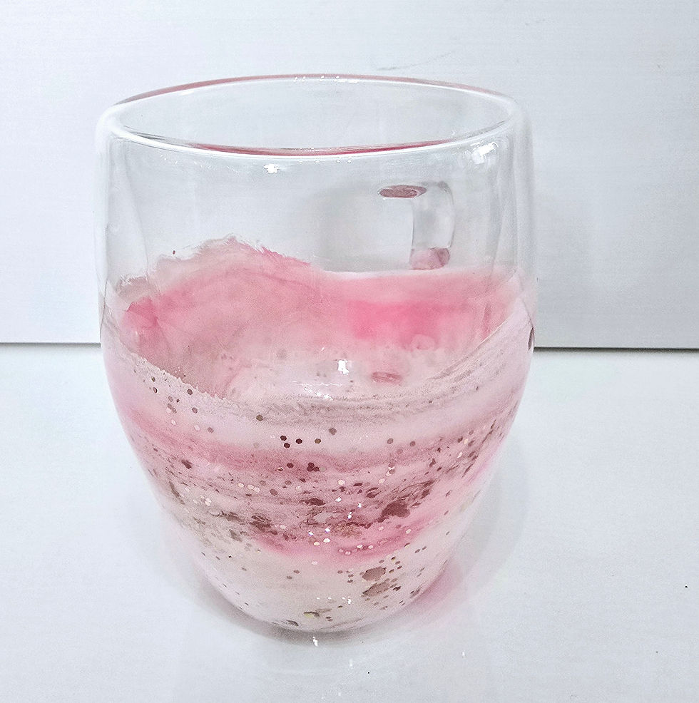 Thumbnail: Pink & Rose Gold Glass Mug